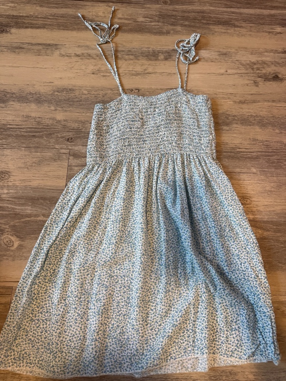 CO Girls Blue and White Floral Tie-Shoulder Sundress